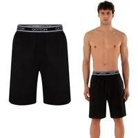 Qotton Pyjamashorts Kurze Herren Schlafanzughose Jogger Pyjamaunterteil Schlafhose