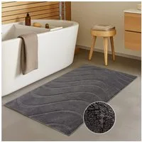 Carpet City Badematte BAT400, Badteppich uni, Höhe 11 mm, rutschhemmend beschichtet, fußbodenheizungsgeeignet, Polyester, rechteckig, Teppich Badezimmer, Badvorleger, Anti-Rutsch, Waschbar, Duschmatte
