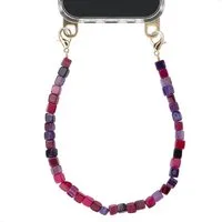 Selencia Smartphone-Tragegurt Selencia Handgelenkband mit Natursteinen - Berry Tones, (1-tlg)