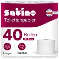 Satino Toilettenpapier 4-lagig - 40 o. 72 Rollen - 150 Blatt pro Rolle - 100% Zellstoff (40-St)