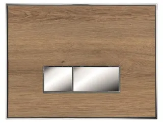 Neuesbad Betätigungsplatte mit eckigen Tasten, MDF, Farbe: Eiche natur, Tasten: chrom glanz NB115788115-E-Eiche