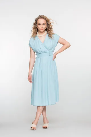 Geisha Fashion Women - Dress denim lyocell light blue denim - Gr. - XL