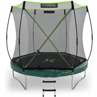 Kinetic Sports Gartentrampolin BUNGEE SAFETY ELITE, Ø 244 cm, Bungee-Seil Federung, Ultraleise, AirMAXX Sprungtuch