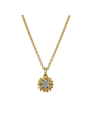 Lyomi Anhänger mit Kette 585/- GG/WG 7 synth. Diam. 0,14ct.