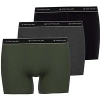 TOM TAILOR Boxershorts Buffer (3er Pack) bequem, basic, eng, atmungsaktiv, Logobund, Baumwollmix