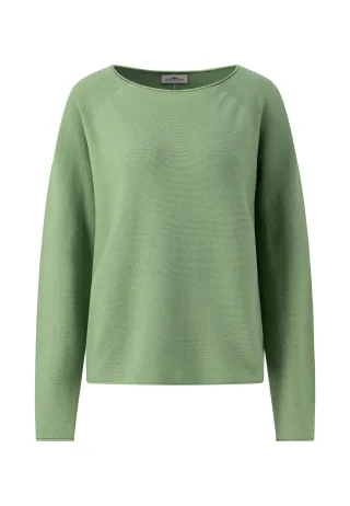 FYNCH-HATTON - O-NECK FINE COTTON reed green - Gr. - XXL