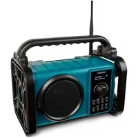 Medion® Baustellenradio MEDION® LIFE® E66877 (MD43877) Baustellenradio (AM/FM, MW/UKW, DAB+, 5 W, integrierter Akku, LED-Arbeitslicht, Bluetooth 5.0, IP44-Schutz)