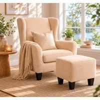 OTTO home Ohrensessel CHILLY, Microfaser-Bezug, Sessel mit Hocker (Set, 2-St., bestehend aus Sessel und Hocker), Unser Dauertiefpreis
