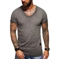 behype T-Shirt für Herren mit V-Ausschnitt aus 100% Baumwolle V-Neck Shirt Kurzarmshirt für Männer