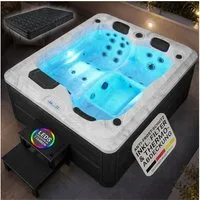 Artsauna Whirlpool Oasis mit Treppe, (Spa mit Massagedüsen, LED-Beleuchtung, inkl. Abdeckung)