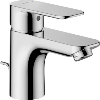 Hansa HANSABASIC Waschtischarmatur 55402203 mit Ablaufgarnitur, flexible Druckschläuche, Ausladung 101mm, chrom