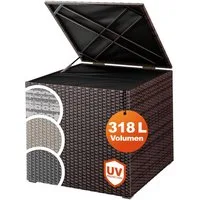 Casaria Auflagenbox, 318 L mit Deckel 75x75x70cm Wasserdicht Gasdruckfeder Garten