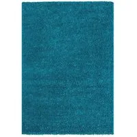 Vimoda Hochflor-Teppich Shaggy Türkis, Rechteckig, Höhe: 30 mm, Langflor Läufer Einfarbig Modern Wohnzimmer