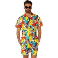 Opposuits Partyanzug Sommer Kombi Pika Pikachu - Strand Kostüm, Ein Outfit wie ein Donnerblitz - Pokémon Hemd und Shorts vom Typ 'Ele