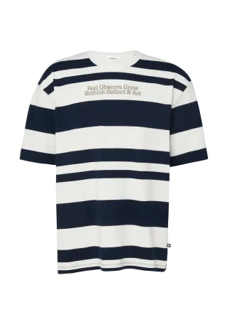 s.Oliver - T-Shirt blau/weiß - Gr. - XL