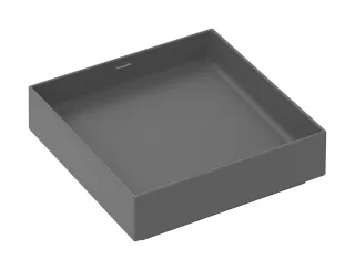 Hansgrohe Xuniva Evo E Aufsatzwaschtisch 400/400 ohne Hahnloch und Überlauf, Schiefergrau Matt, 6032 60324760