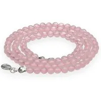 Lebensquelle Plus Kette ohne Anhänger Edelstein Kugelkette + 925 Silber Verschluss, Ø 4mm Kugeln 45cm lang