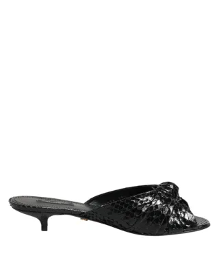 Dolce & Gabbana schwarze Leder Heels Riemchensandalen Schuhe