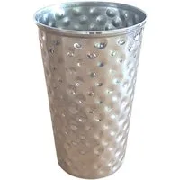 BURI Glas Edelstahl Becher 500ml gehämmert Trinkbecher Metallbecher Camping Part, Edelstahl