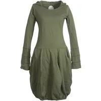 Vishes Midikleid Warmes Langarm Kleid ballonförmig mit Zipfelkapuze Ethno, Hippie, Boho, Goa Style