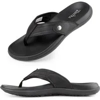 TIESTRA Flip Flops Herren Zehentrenner Rutschfestet Comfy Pool Sommer Strand Sandalen Größe 41-47