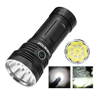 LUMINTOP GT4695 Pro 20000 Lumens High Powered LED Flashlight with Large Capacity 32000Mah 46950 Battery 520M Strong Ligh