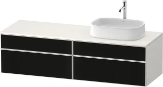 Duravit Zencha Konsolenwaschtischunterbau wandhängend Schwarz Linienstruktur & Weiß n/a & Supermatt  ZE4824R63840000