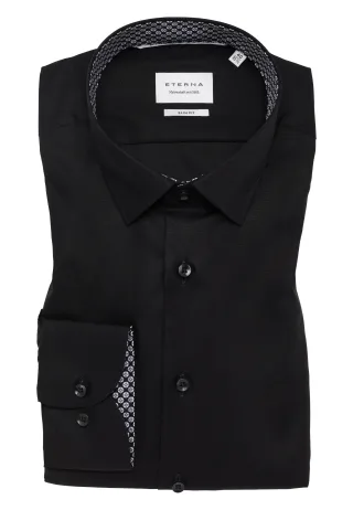 ETERNA - Dynamic Cotton Popeline Langarm schwarz - Gr. - 41/Langarm - 67cm