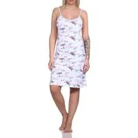 Normann Nachthemd Normann Damen kurzarm Nachthemd in floralem Schmetterlings Print