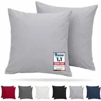 Komfortec Kissenbezug Premium Kopfkissenbezug, gebürstet 100% Mikrofaser 90g/m², (2 Stück), 40x40 cm mit Reißverschluss, Superweiches Kissenhülle Set