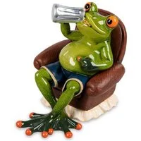 formano Dekofigur Frosch Feierabend Froschmann im Sessel 16 cm Froschfigur Kunststein (1 St)