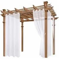 Rosnek Vorhang Wasserdicht, Leinen, Ösen, für Terrasse Rasen Garten Veranda Hof Deko (2 St), H×B:213×132,243×132,274×132
