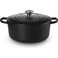 LE CREUSET Bräter Bräter mit Deckel 28 cm Signature Schwarz, Emailliertes Gusseisen, Schmortopf, Cocotte, Bratentopf, ca. 6-8 Personen, Ø28cm, Gusseisen