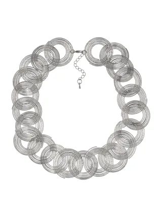 Steuer Modeschmuck Kette Metall Spiralen 48cm