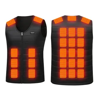 TENGOO 26 Zones Electric Heated Vest for Women Men USB Charging Intelligent Constant Temperature Lightweight WarmSleev