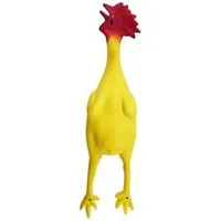 Smiffys Kostüm Gummihuhn Accessoire, Gerupftes Huhn als klassisches Karnevalsaccessoire