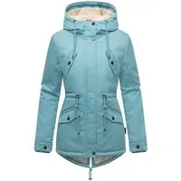 Marikoo Winterjacke Manolya stylischer Kurzmantel mit weichem Teddyfell-Futter