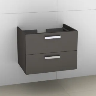 Artiqua 412 Waschtischunterschrank für Daylight K0727, Stahlgrau Metallic, 412-WU2L-I01-7141-88 412-WU2L-I01-7141-88