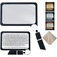 MOPUEA Handlupe 5X Leselupe für Senioren Handleselupe zum Einklappen, Set, 1-tlg., Ideal für Bücher, Handarbeiten, Zeitungen und kleine Schriftgrößen, Leselupe mit 48 LEDs und 3 Lichtmodi