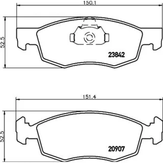 Hella Bremsbel?ge vorne Fiat Doblo 119 223 8DB355010-321