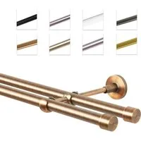 MDEKOR Gardinenstange Vorhangstange 19mm, 2-läufig, 2-läufig Wandmontage, 120 cm Kupfer