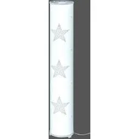 TRANGO LED Stehlampe, 1246L Modern Design Stehleuchte STARS inkl. 2x E14 LED Leuchtmittel, Stehlampe mit Stoffschirm in WEISS mit Sternen-Dekor, Standleuchte, Deko-Stehlampe, Wohnzimmer Lampe, Höhe ca. 100cm