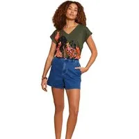 Love & Roses T-Shirt Love & Roses T-Shirt aus Jersey mit V-Ausschnitt (1-tlg)