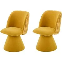 HELA Esszimmerstuhl BARI I Drehstuhl (Set, 2 St), 360° drehbar, Polsterfuß, Materialkombi, Außen Felloptik Innen Velvet