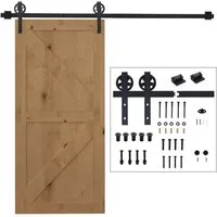 MC Star Türbeschlag Schiebetüren-Beschlagsatz 200 cm Komplett-Set mit Schienen, Rollen (für Wohnzimmer, Schlafzimmer, Schwarz), Türen ausgenommen