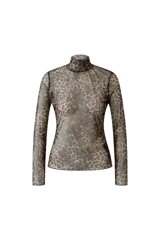 Oui - Langarmshirt camel grey - Gr. - 38