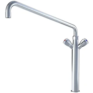 KWC Zweigriffmischer GASTRO Schwenkauslauf, A600, mit Säule, chromeline 112151