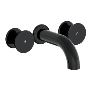 VitrA Liquid Zweigriff-Waschtischarmatur Unterputzmontage Ausladung Schwarz Hochglanz,A4269039 A4269039