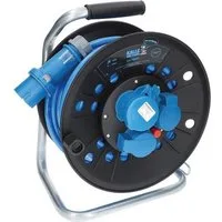 KALLE DAS KABEL Kalle Campingkabeltrommel CEE 230V 16A 2,5 Extreme Blau IP44 25 Meter Kabeltrommel (Kabellänge 2500 m)