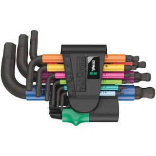 Wera 950/9 Hex-Plus Multicolour 2 Winkelschlüsselsatz, metrisch, BlackLaser, 9-teilig - 05133164001